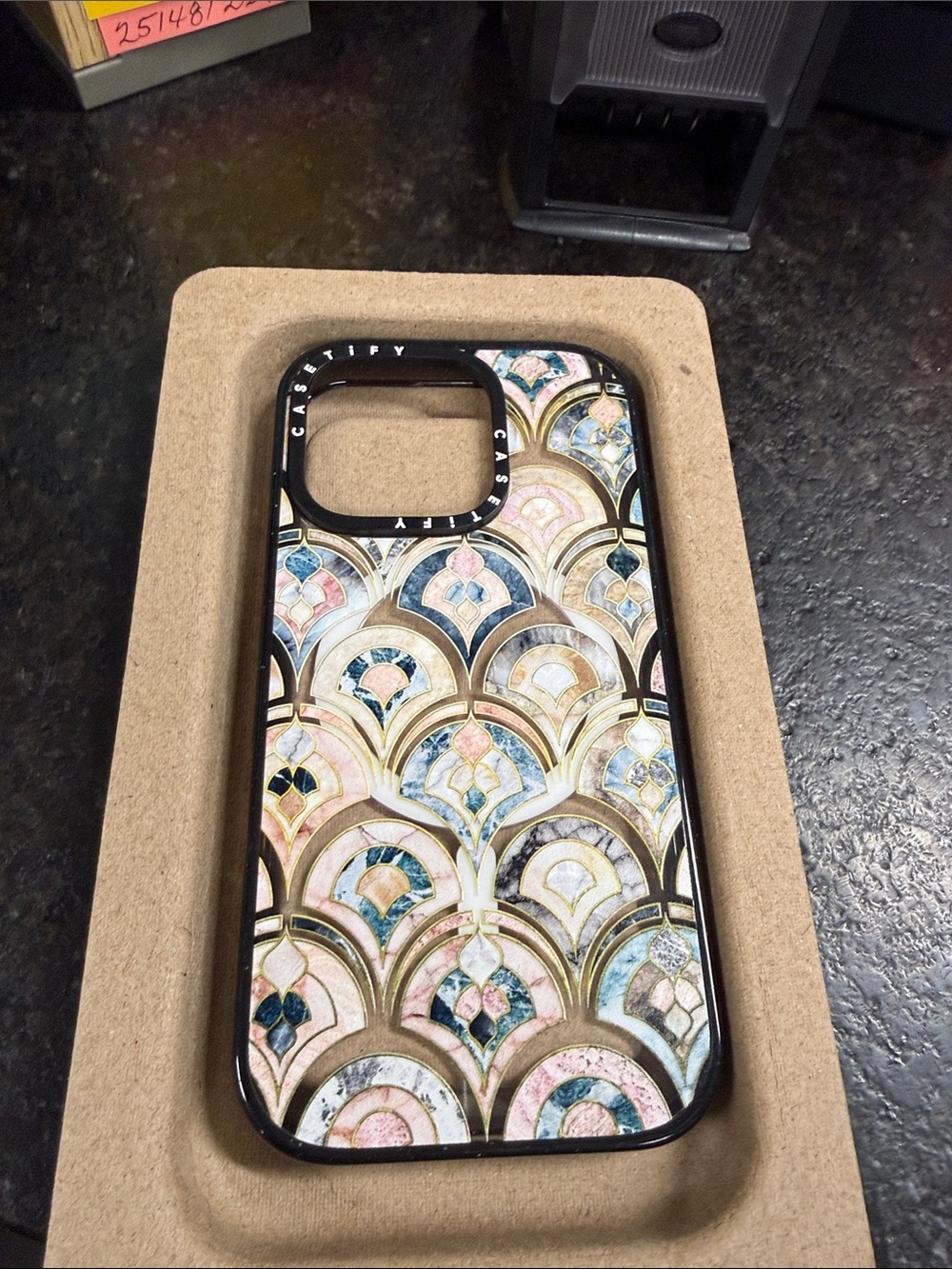 Casetify Floral Art Deco iPhone Case - Pink, Blue & Gold